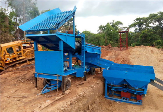 Gold washing trommel plant with jigger for diamond and chute for gold mining