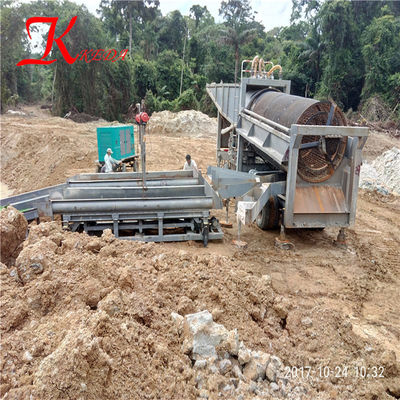 keda gold and diamond mining equipment gemstone mobile small mobile gold trommel wash plant with long clay scrubber