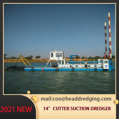 Gold Cutter Suction Sand Dredging Boat 14 Inch With 1.4m Draft